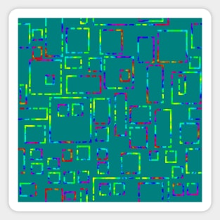 Rainbow Blocks on Teal 5748 Sticker